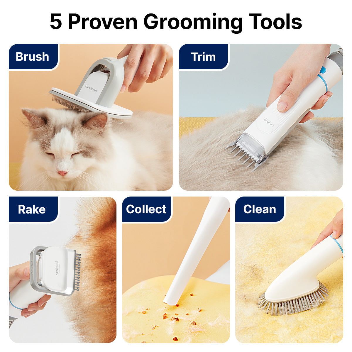 Neakasa P2 Pro 5-in-1 Dog Cat Grooming Kit with Vacuum