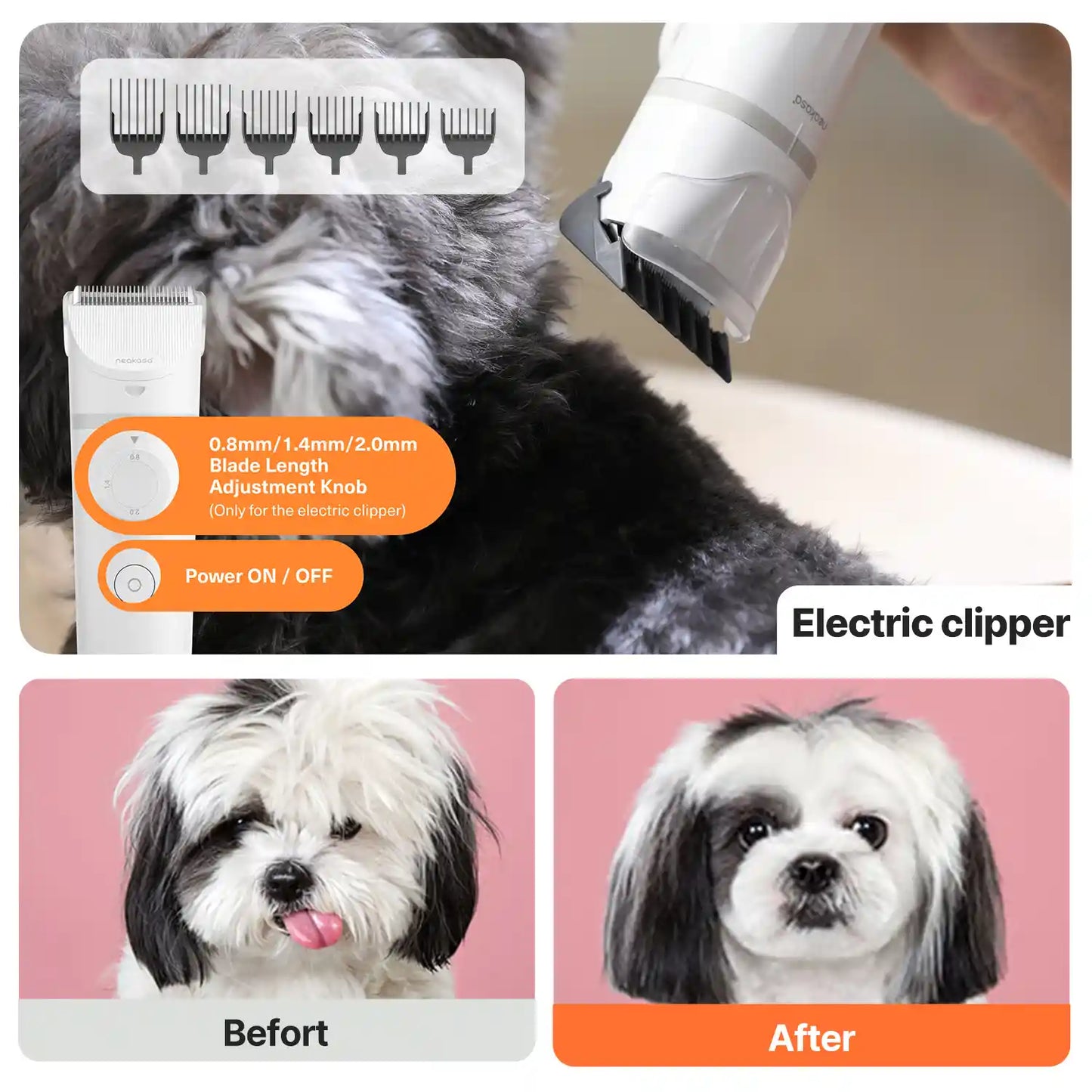 Neakasa S1 Lite 5-in-1 Pet Grooming Vacuum Kit
